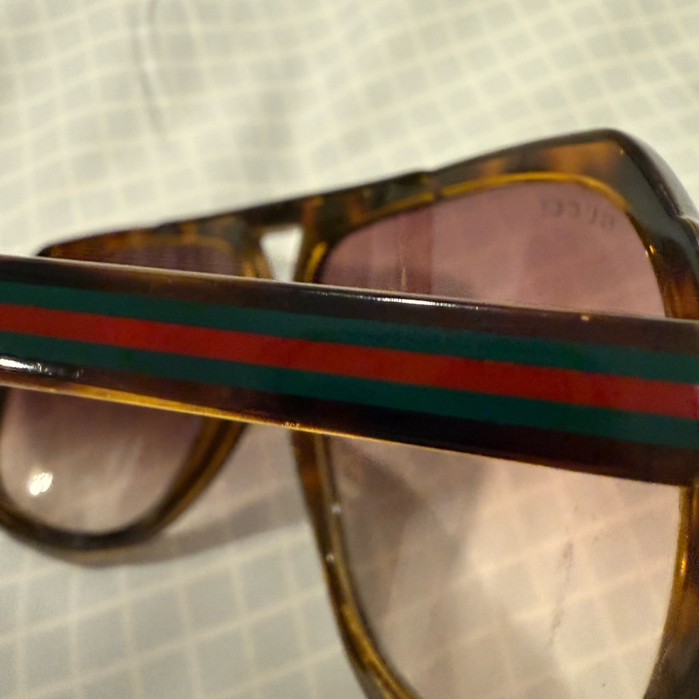 Gucci Tortoise Sunglasses with Red and Green Accents